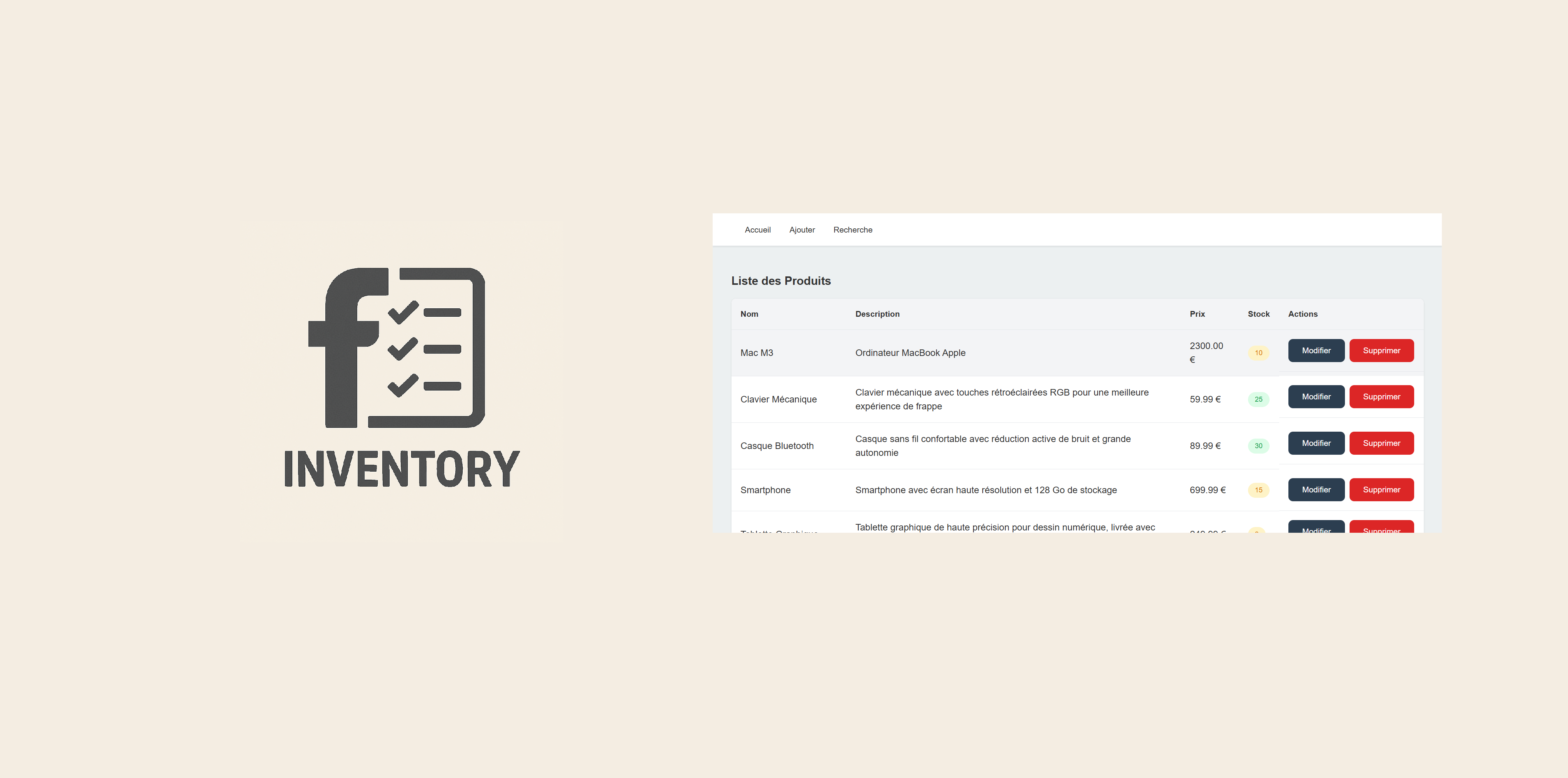 Application Iventar